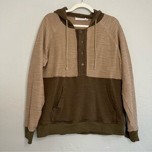 Urban Outfitters ZAK Brown Cotton Pullover Hoodie Sweatshirt Size Large